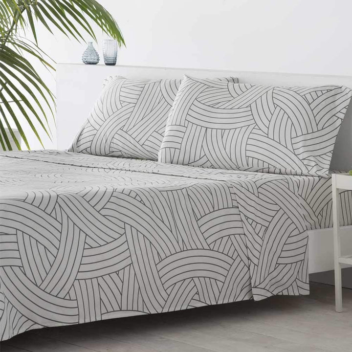 COTTON ARTean Salinas Bettwäsche-Set, 135 x 190/200 cm, hypoallergen Cama 135 X 190/200 Weiss, Cama