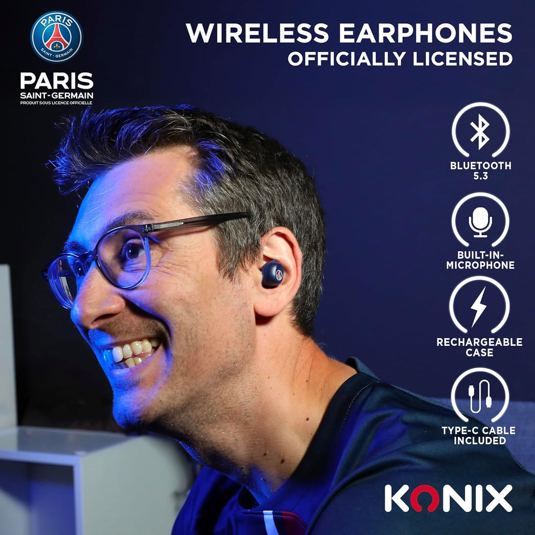 Konix PSG Kabellose Kopfhörer für Smartphones und Tablets - 8 + 15 Stunden Batterielebensdauer - Was