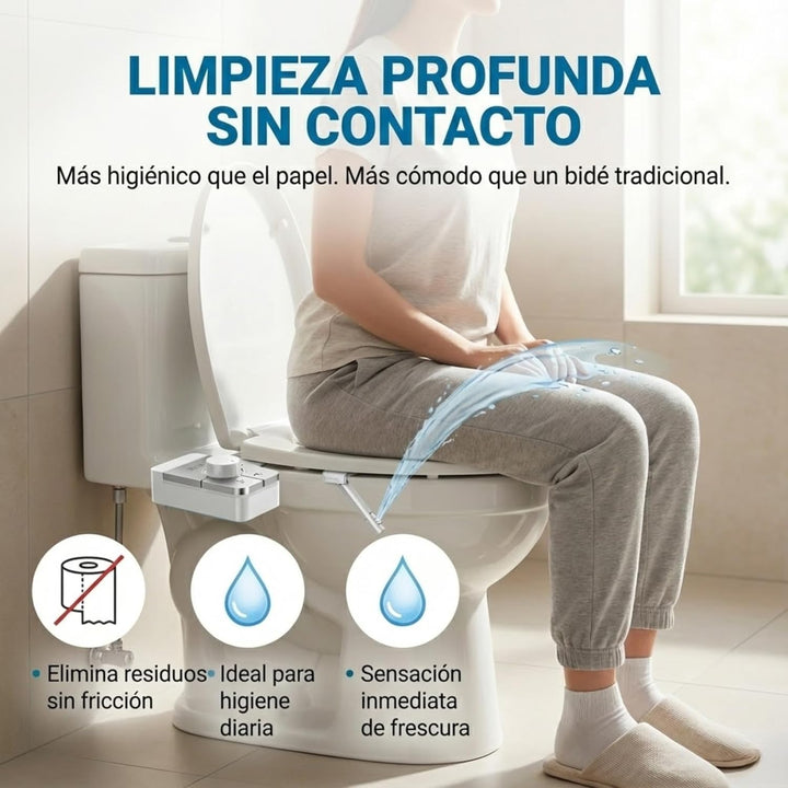 Bidet Einsatz für Toilette- Ultra-Slim Bidet Nicht Elektrisch mit doppelter Düse einstellbarer Wasse
