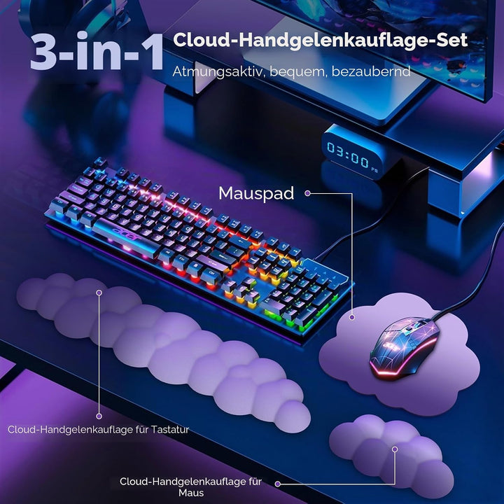 MoKo Wolke Handgelenkauflage, Ergonomisch Weich Cloud Handauflage Tastatur Maus Handballenauflage Se