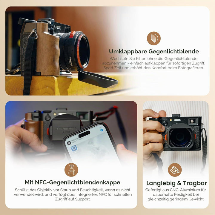 Freewell The Real Gegenlichtblende - Hybrid CPL/Mist Filter, Flipable, Touchless Filterbetrieb für F