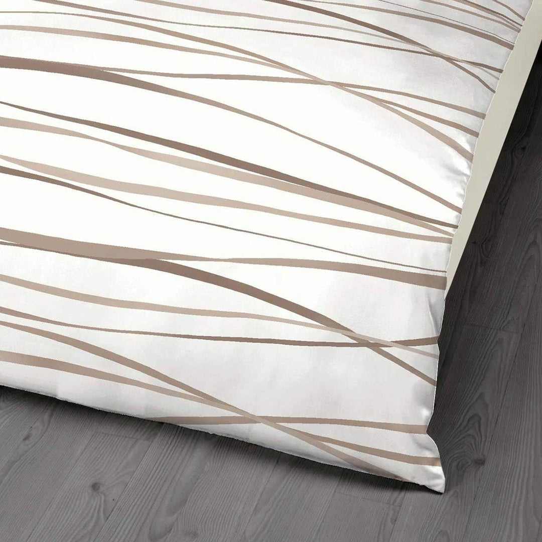 G BETTWARENSHOP kuschelig weiche, Moderne Biber Bettwäsche Motion Natur aus 100% Baumwolle mit Reiss