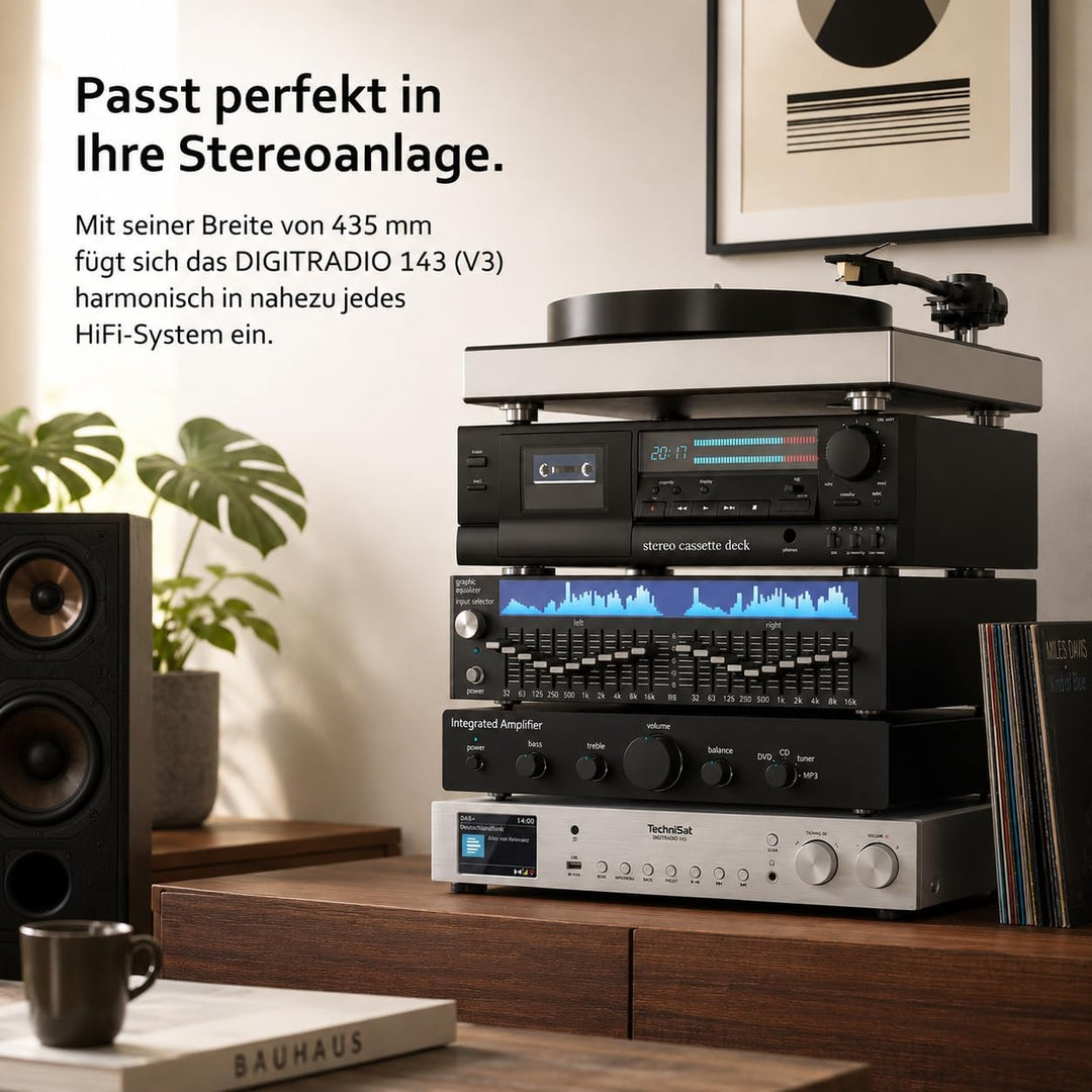 TechniSat DIGITRADIO 143 (V3) – HiFi-Tuner Internetradio (DAB+ Digital-Radio, Bluetooth-Audio-Stream