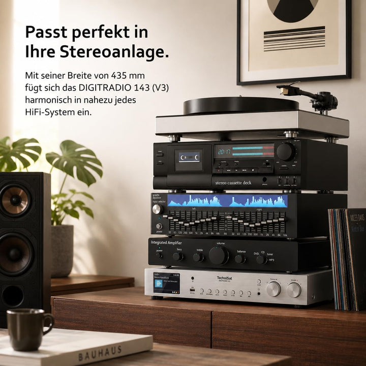 TechniSat DIGITRADIO 143 (V3) – HiFi-Tuner Internetradio (DAB+ Digital-Radio, Bluetooth-Audio-Stream