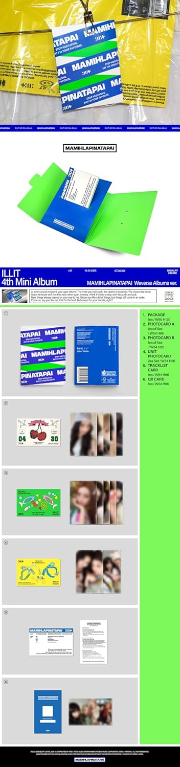 Set mit 4 Versionen: 1 Standard + 1 PAW PAW + Weverse Alben + Gua Sha) ILLIT MAMIHLAPINATAPAI 4. Min