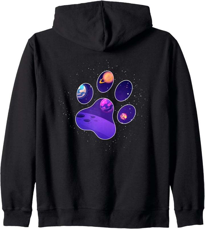 Backprint Hundepfote Abdruck Geschenkidee für Hundebesitzer Kapuzenjacke