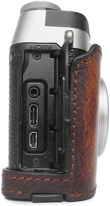 MUZIRI KINOKOO Echtleder Tasche für FUJI X100V Echtleder Grip Case Fujifilm X100V Bottom Case Schutz