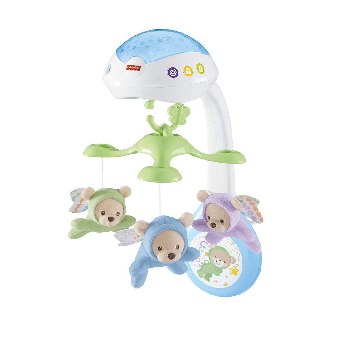 Fisher-Price 3-in-1-Traumbärchen-Mobile, Mobile für Babybett, Elektrisches Mobile mit Licht, Mobile