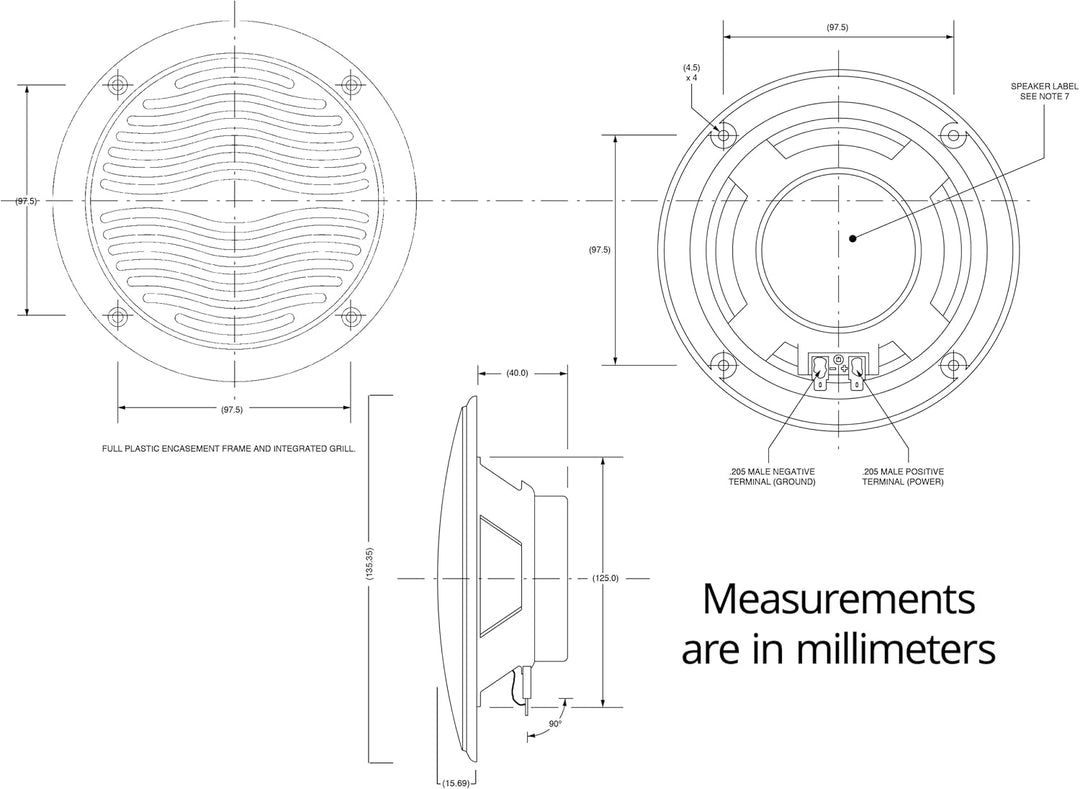 MAGNADYNE wr40b Wasserdicht Marine und Whirlpool, Lautsprecher