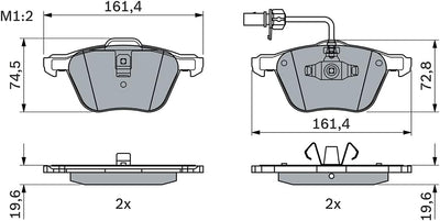 Bosch BP352 Bremsbeläge - Vorderachse - ECE-R90 Zertifizierung - vier Bremsbeläge pro Set