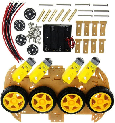 4WD Robot Smart Car Chassis Kits Auto mit Geschwindigkeits-Encoder für Arduino – Vier Reifen, Omni-W