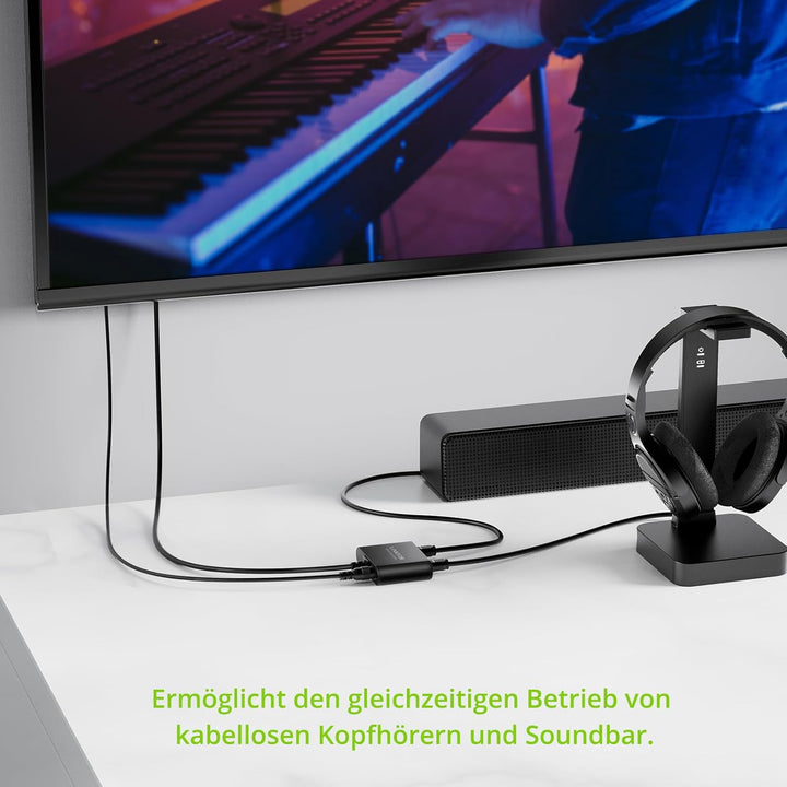 LiNKFOR Optical Audio Cable, Toslink Splitter 1 in 2 Out mit optischem Kabel, Optisches Audiokabel 1