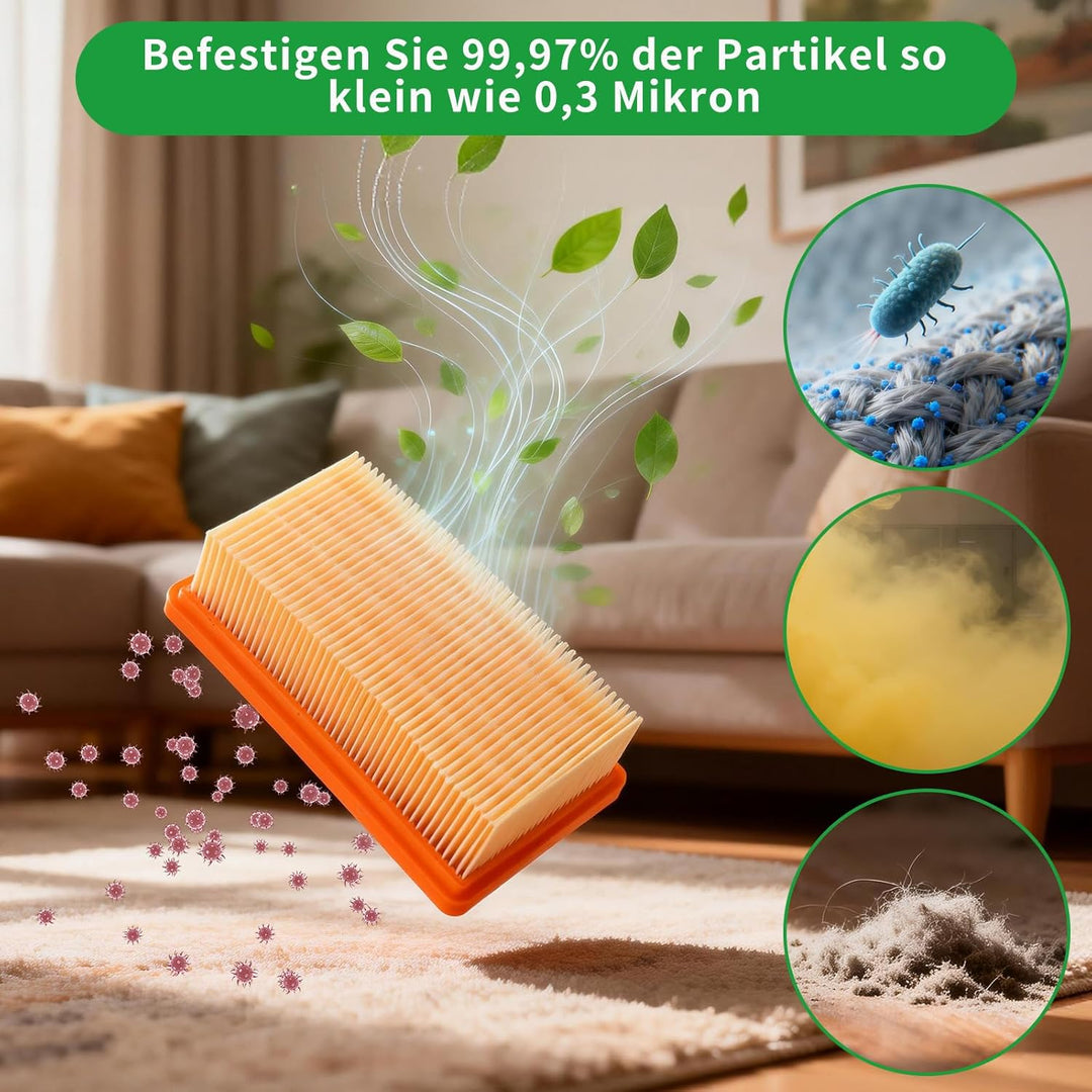 15 Stück Staubsaugerbeutel mit 2 Filter Ersatz für Kärcher WD4 WD5 WD6 WD5P WD6P MV4 MV5 MV6 Staubsa