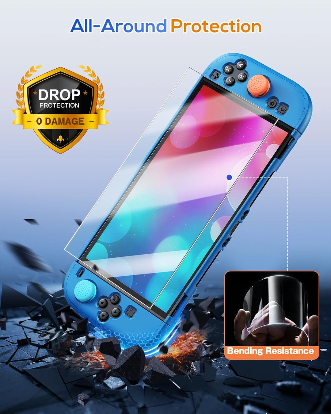 FYOUNG Dockable Hülle für Nintendo Switch 2, Abnehmbares Hartschalenhülle für Joy Con 2, Kratzfest &