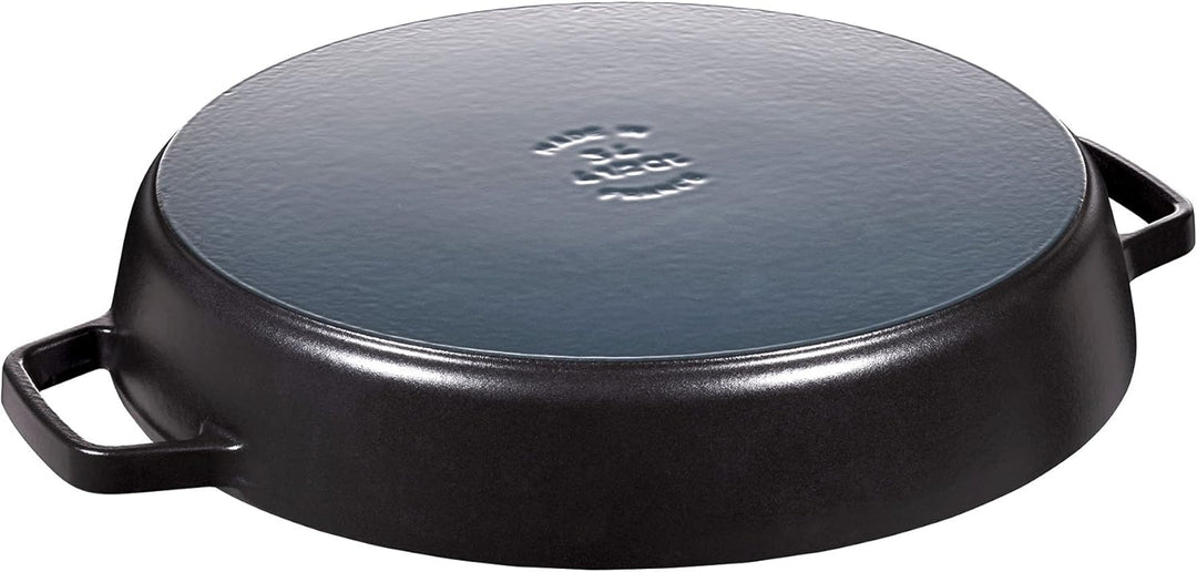 STAUB Bratpfanne, Paellapfanne mit 2 Griffen, 34 cm, Gusseisen, für alle Herdarten, Induktion und Ba