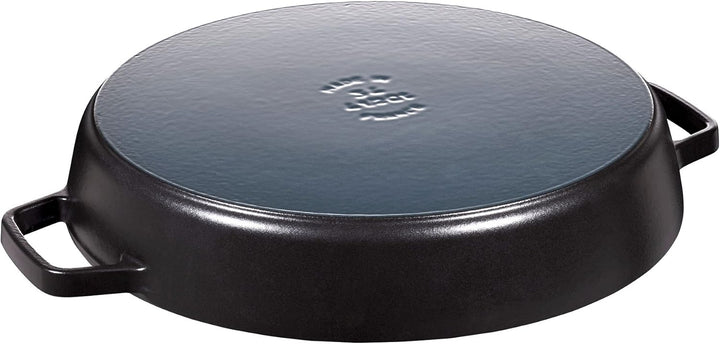 STAUB Bratpfanne, Paellapfanne mit 2 Griffen, 34 cm, Gusseisen, für alle Herdarten, Induktion und Ba