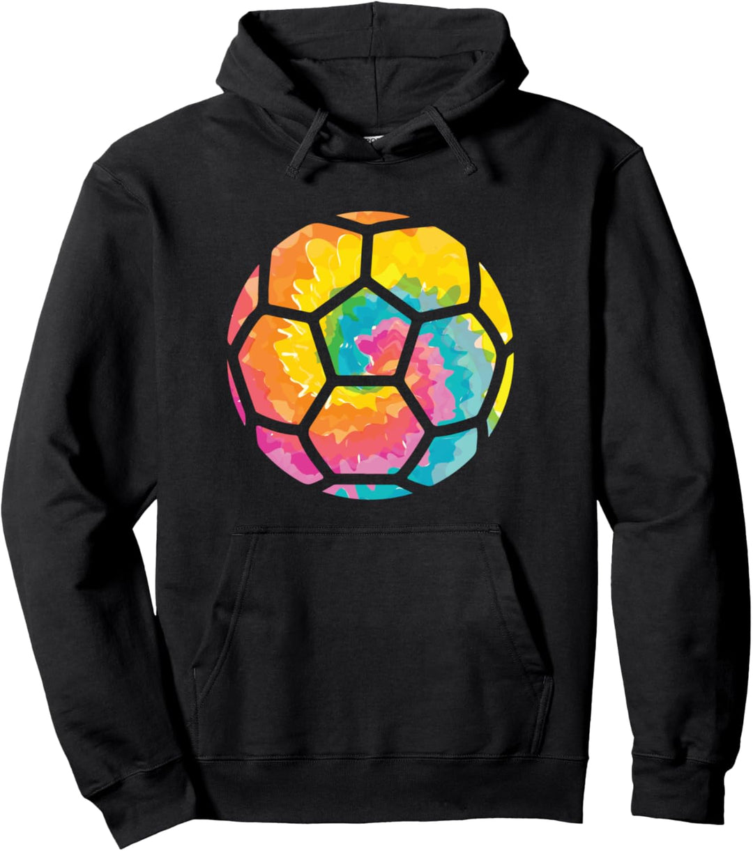 Trippy Rainbow Hippie - Batik-Fussball Pullover Hoodie