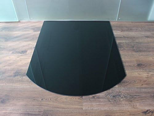 Segmentbogen 100x120cm Glas schwarz - Funkenschutzplatte Kaminbodenplatte Glasplatte (Schwarz SB100x