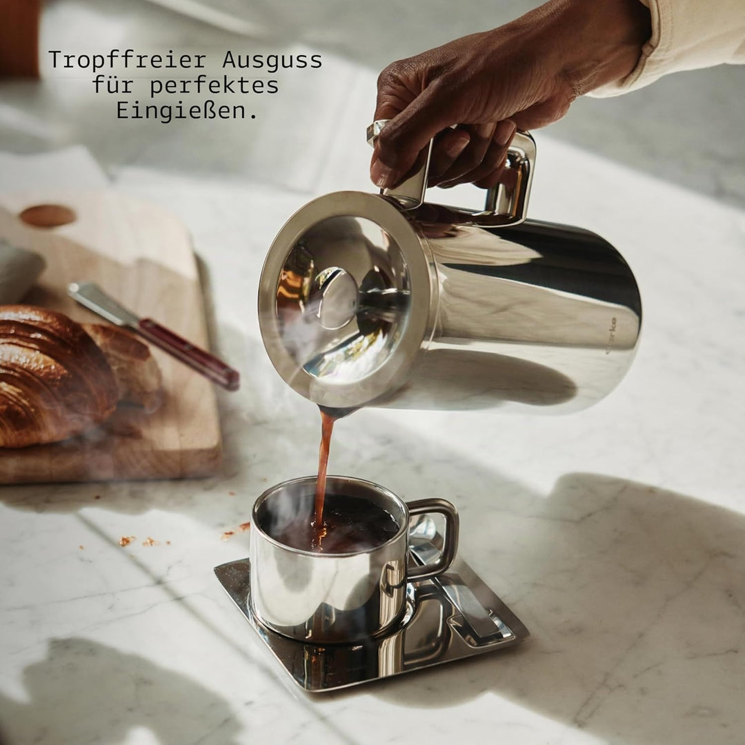 aarke Coffee Press – Premium Kaffeepresse aus Edelstahl im schwedischen Design, Doppelwand-Vakuumiso