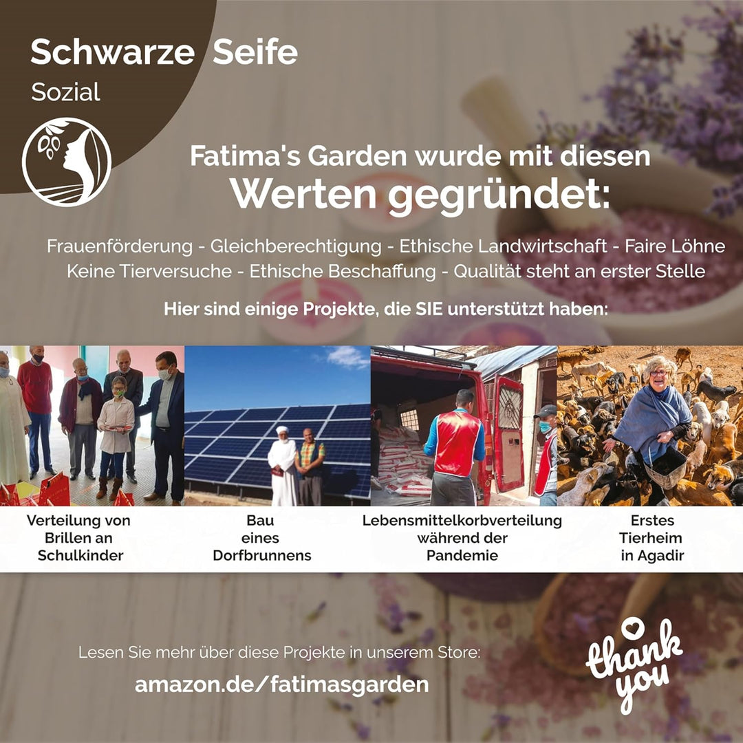 Fatima's Garden Aker Fassi Schwarze Seife - Feuchtigkeitsspendende Reinigung, 250g Aker Fassi 250 g