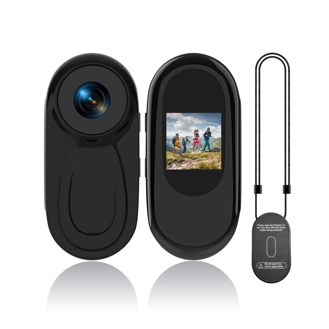 Body Cam HD 1080P, Daumen Action Cam Tragbare Mini-Kamera mit Nachtsicht, 0,9-Zoll-Display, Magnet A
