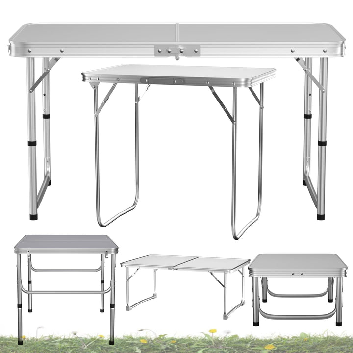80x60x69CM Klapptisch Metall Heavy Duty Bock, klappbarer Camping-Esstisch Tragbarer rechteckiger Gar