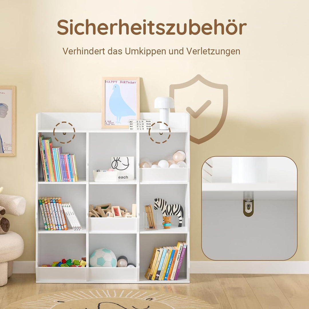 SoBuy Kinder Bücherregal Montessori Regal Kinderzimmer mit 9 offenen Fächern Kinderregal für Spielze