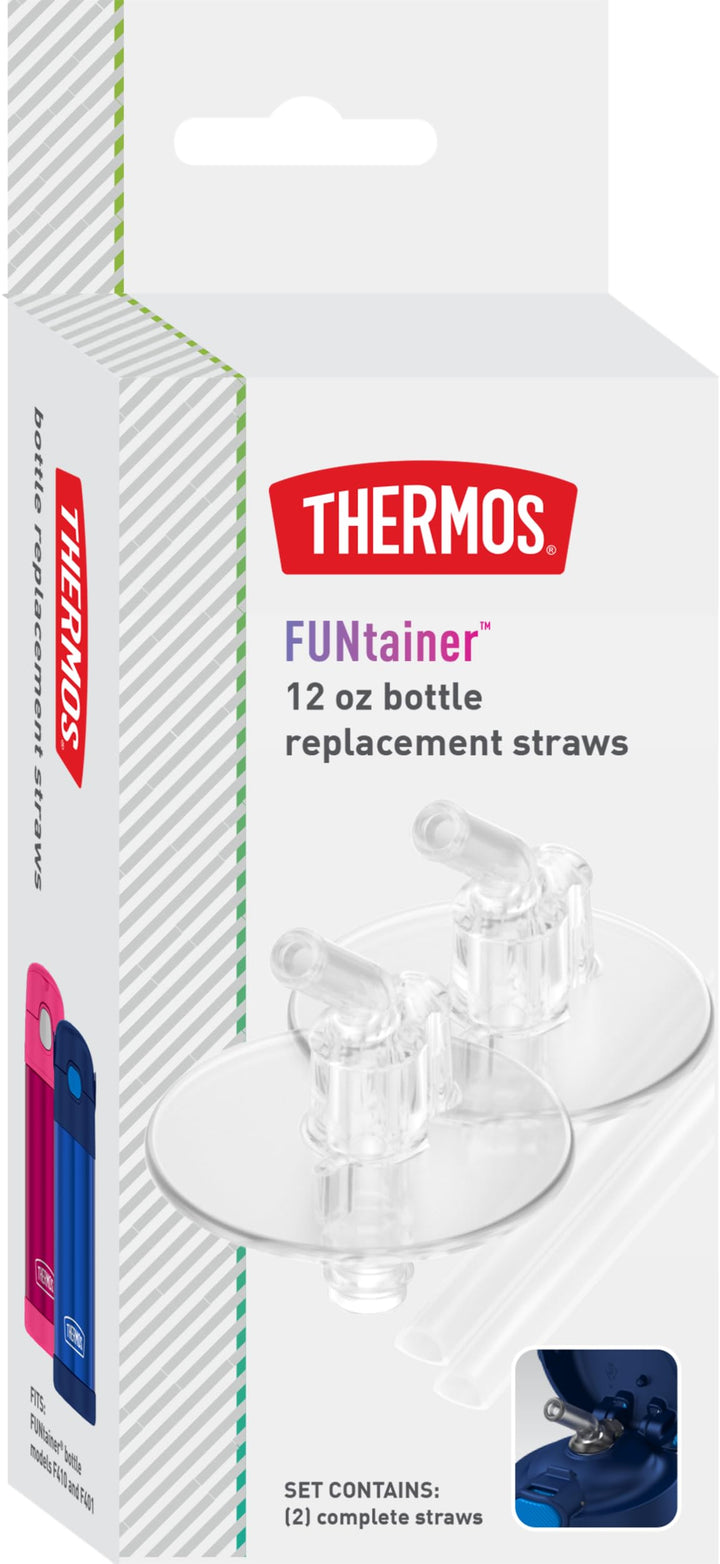 Thermos THRF401RS6 F401 Funtainer Foogo -Trinkhalm-Set, 2 Stück, EinheitsgröÃŸe, transparent Klar, K