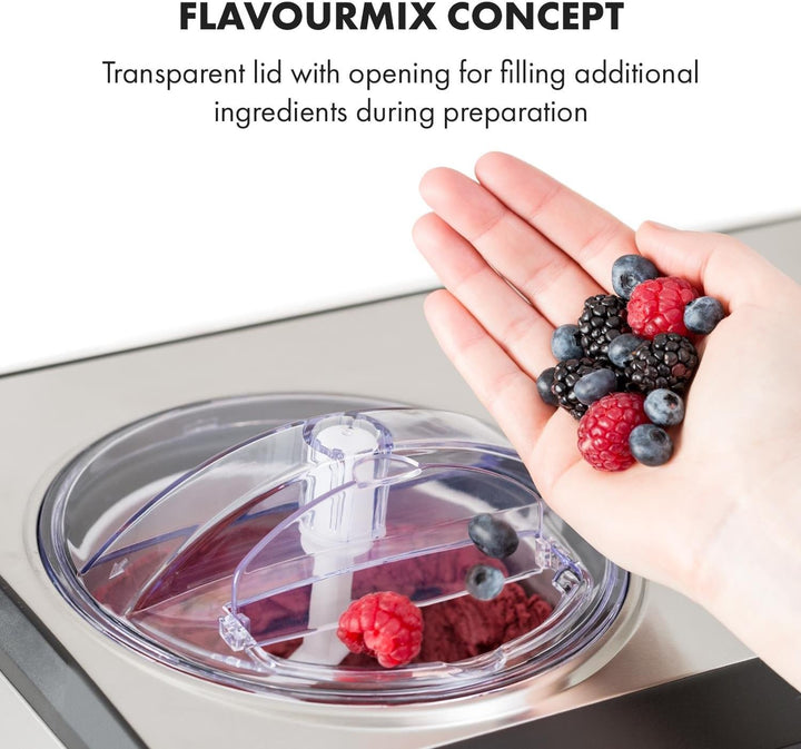 Klarstein Dolce Bacio Eiscremebereiter Kompressions-Eismaschine Eismaschine auch für Sorbet, Frozen