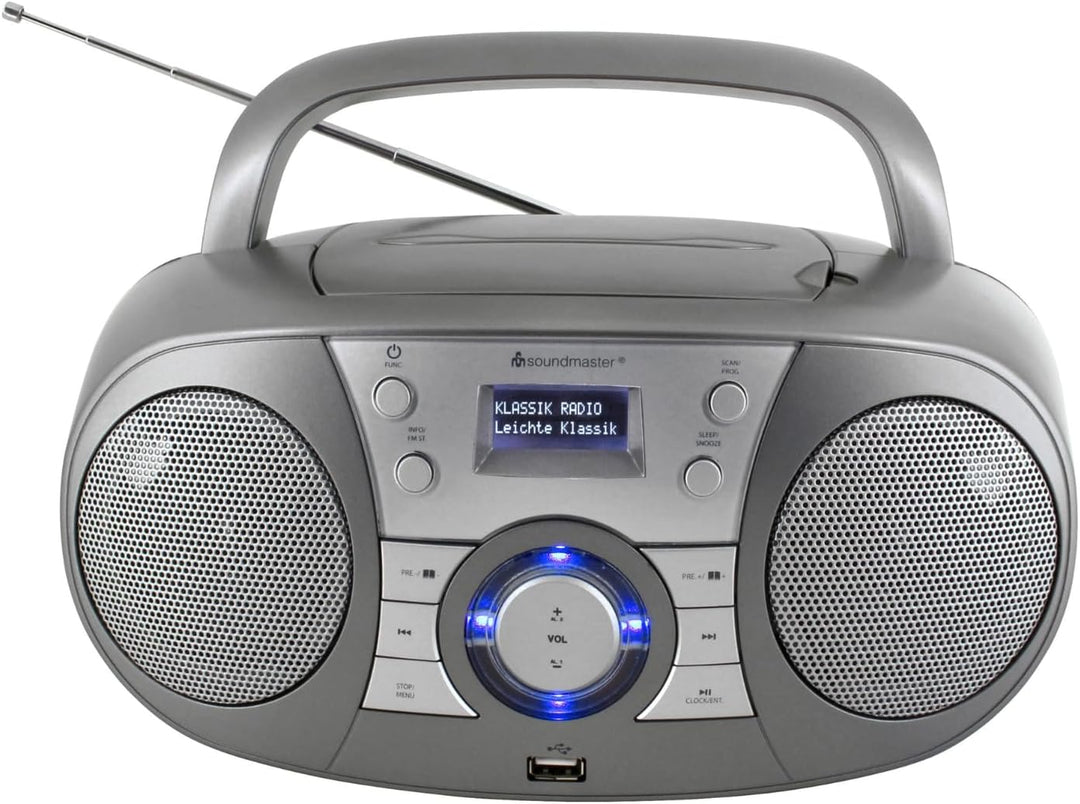 Soundmaster SCD1800TI tragbares Digitalradio CD-Player DAB+ UKW-RDS USB AUX Bluetooth