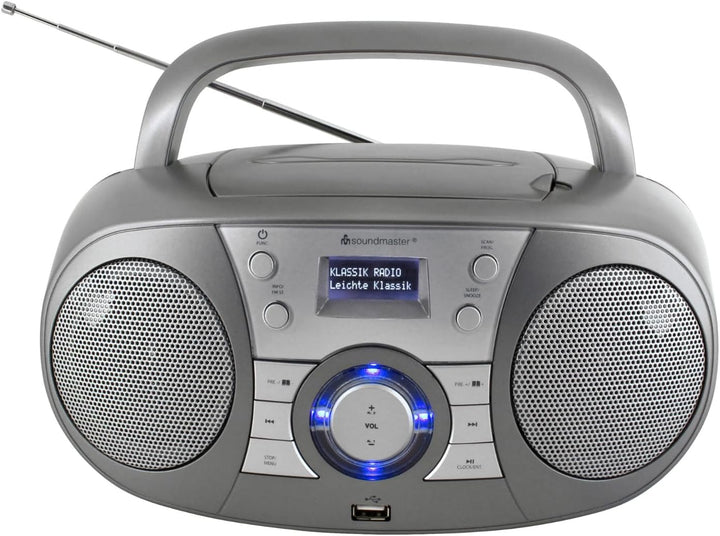 Soundmaster SCD1800TI tragbares Digitalradio CD-Player DAB+ UKW-RDS USB AUX Bluetooth