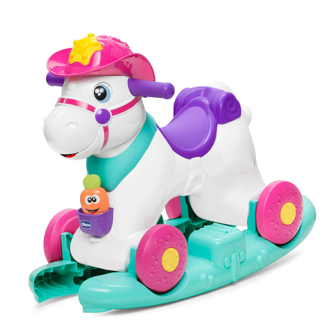 Chicco - Schaukelpferd für Kinder Miss Baby Rodeo, Lernspiel und interaktives Spiel, reitendes Pferd