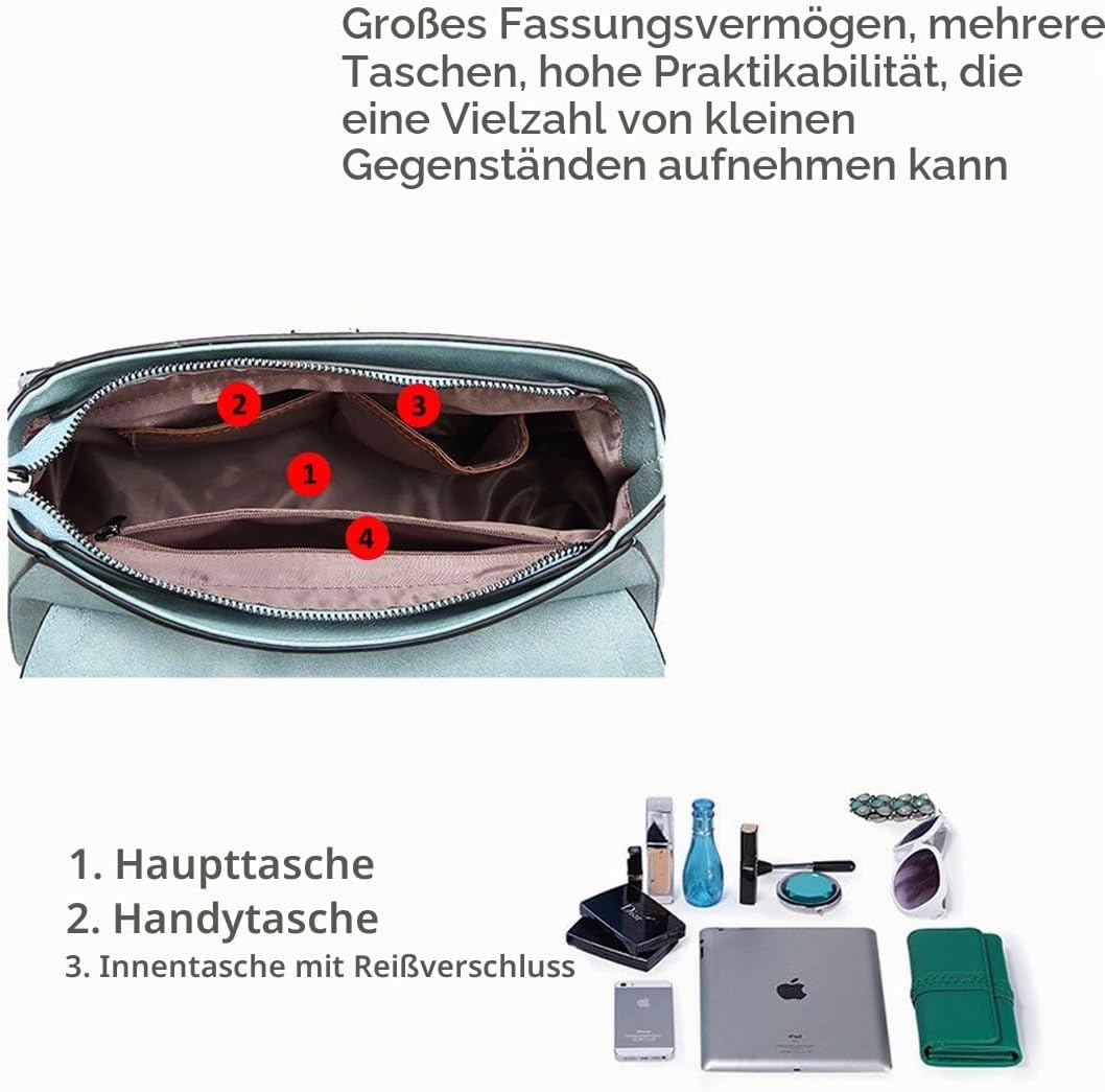 NICOLE&amp;DORIS Elegant Stilvoll Damen Handtaschen Tote Umhängetasche Schultertaschen Henkeltaschen Tas