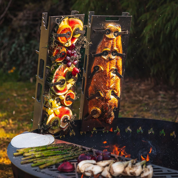 Der Grillrost.com Flammlachshalter - Das Flammlachsbrett für die Ewigkeit!, Grillrost.com Flammlachs