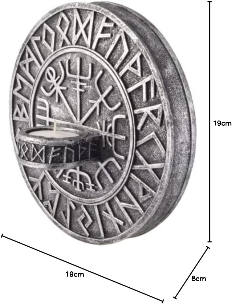 Nordischer Teelichthalter Wikingerkompass Vegvísir - an Wand anzubringen