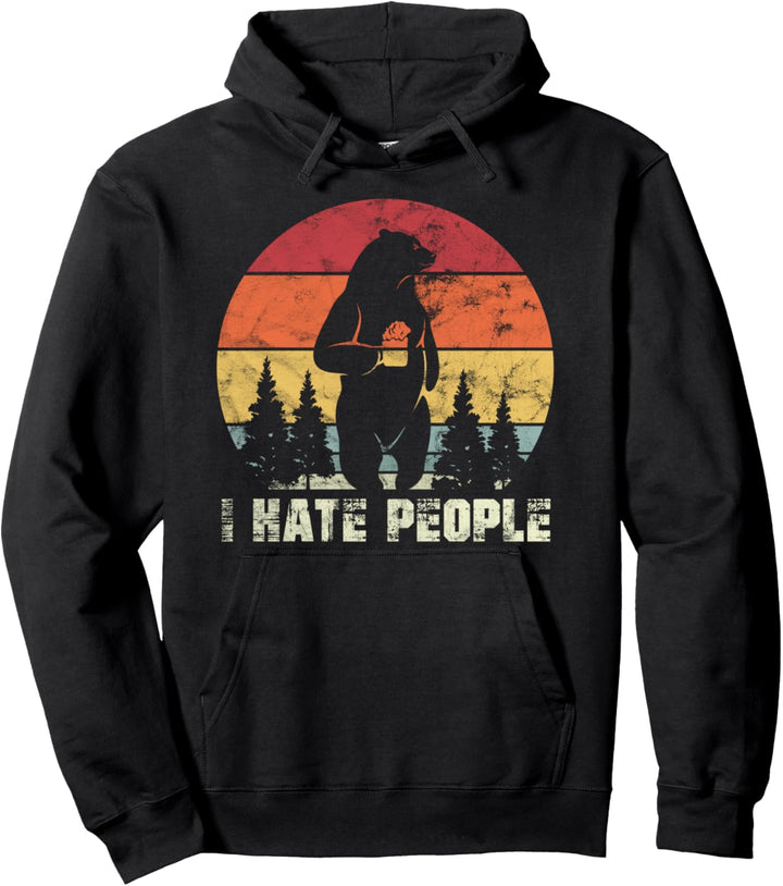 I Hate People Retro Outdoor Camping Design für Abenteurer Pullover Hoodie