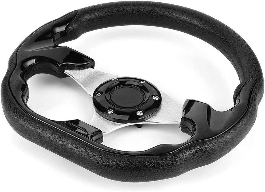 Shipenophy Sportlenkrad, 320 mm / 12,5 Zoll Aluminium + PVC + Kunststoff-Drift-Lenkrad Schwarz mit H