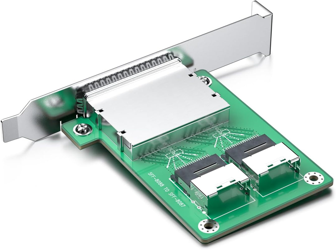 10Gtek SAS Adapter 2X Internal SFF-8087 to 2X External SFF-8088 Slot 8087 Slot to 8088 Slot, 8087 Sl