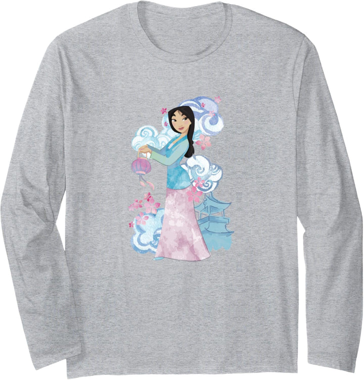 Disney Mulan Watercolor Portrait Langarmshirt