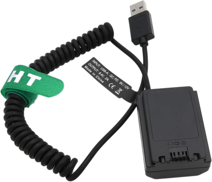 HangTon Power Bank 5V USB zu NP-FZ100 Dummy-Akku für Sony A9 A7R3 A7M3 A7S3 A7III A7RM3 A7RM4 A7SM3