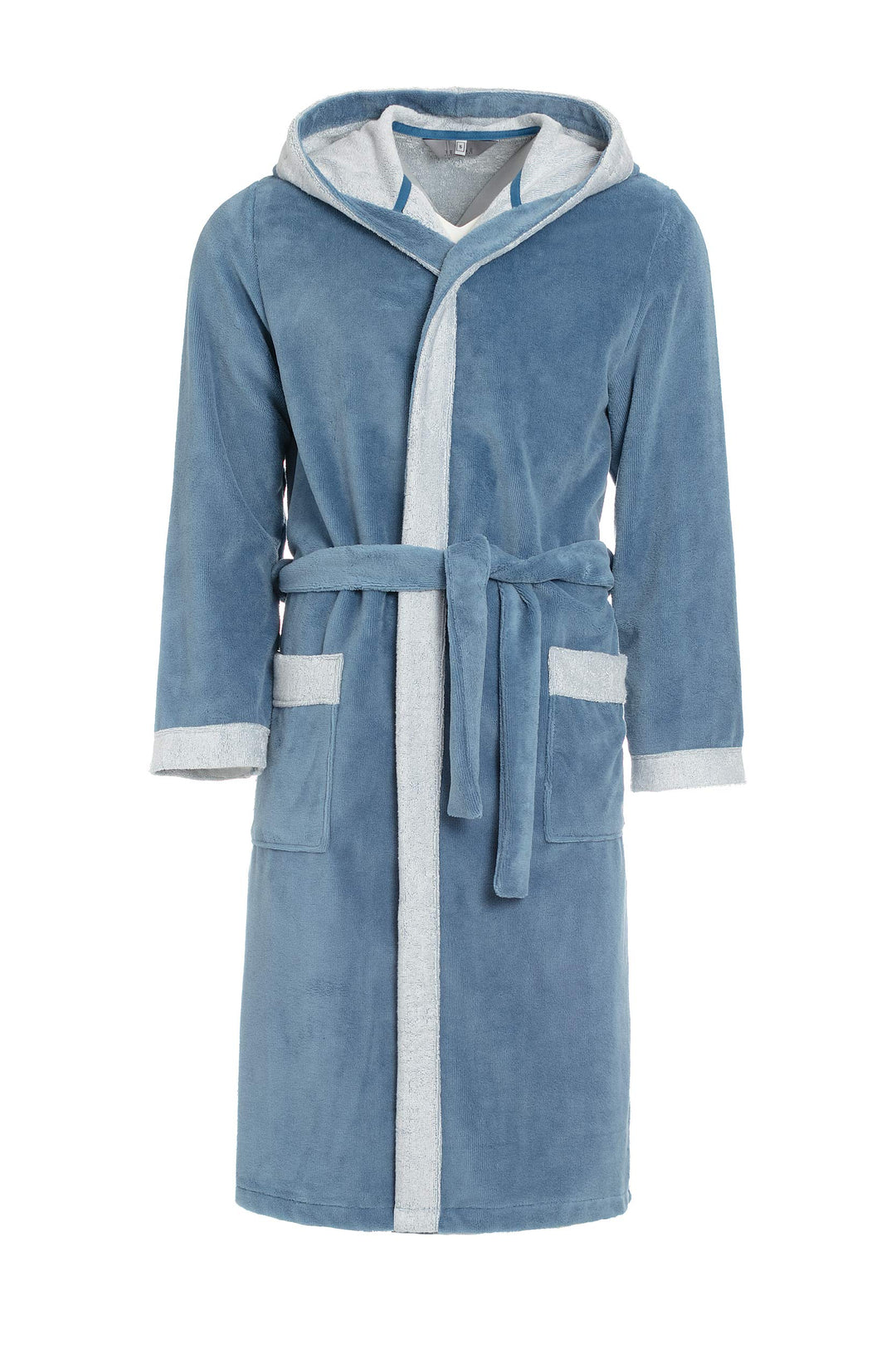 Herren Bademantel Revise RE-855 - mit Bambus faser - mit Kapuze - Saunamantel M Blau, M Blau