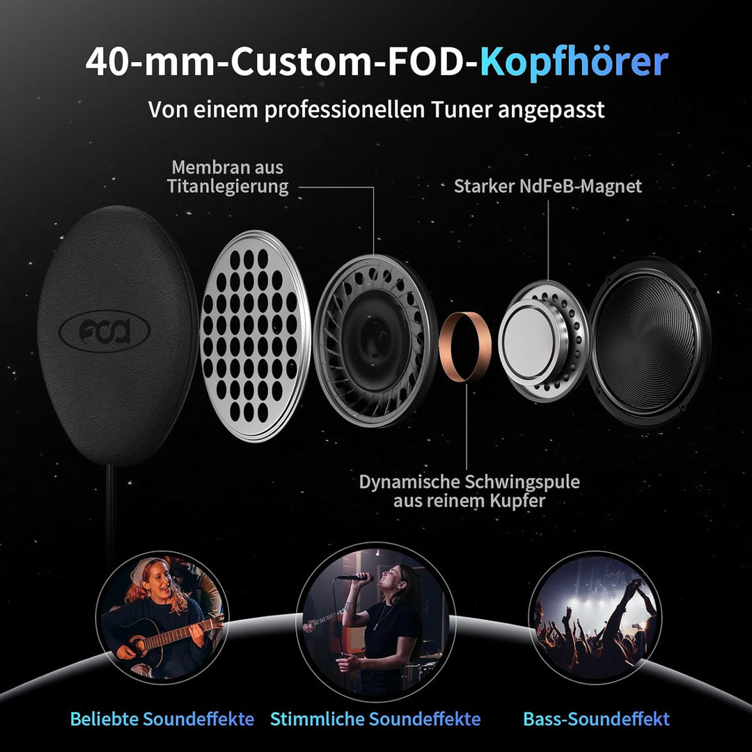 Fodsports M1-S Plus Motorrad Headset Bluetooth,Intercom Motorrad für 8 Motorräder Helm,Motorrad Komm
