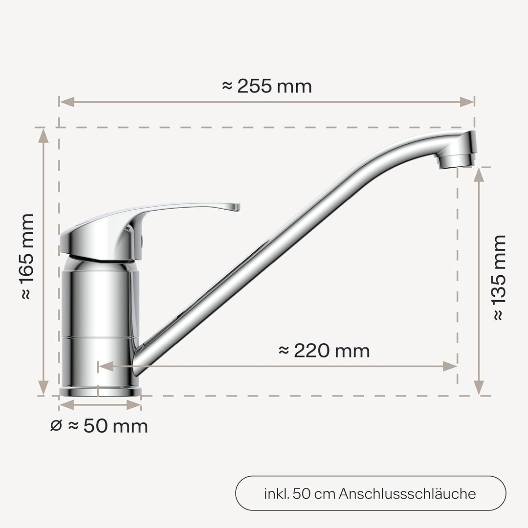Küchenarmatur WK8 | Wasserhahn Küche | Armatur Spültisch | Mischbatterie für die Küche | Spültischar