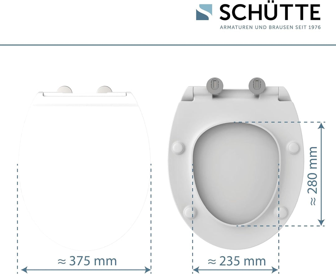SCHÜTTE WC-Sitz passend zu Villeroy & Boch OMNIA, mit Absenkautomatik made in EU, Abnehmbarer Klodec