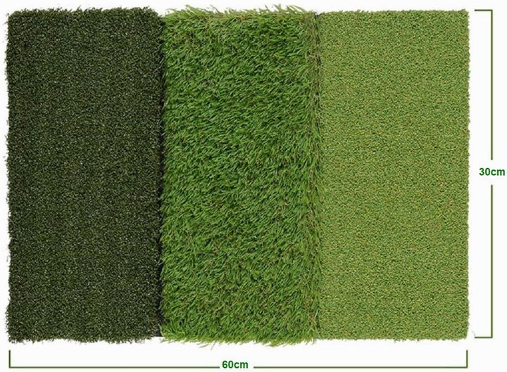 LL-Golf ® Golf 3 in 1 Abschlagmatte 60x30 cm/Übungsmatte mit Rough und Fairway Schlagflächen/Range M