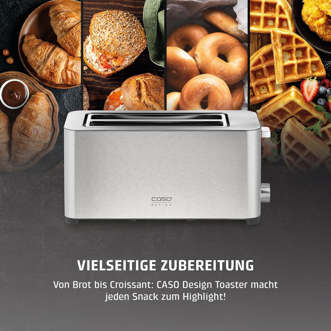 CASO Classico T 4 - Design Toaster, Testurteil: Sehr Gut, 5 Stufen, Inkl. Brötchenaufsatz, Mit zusät