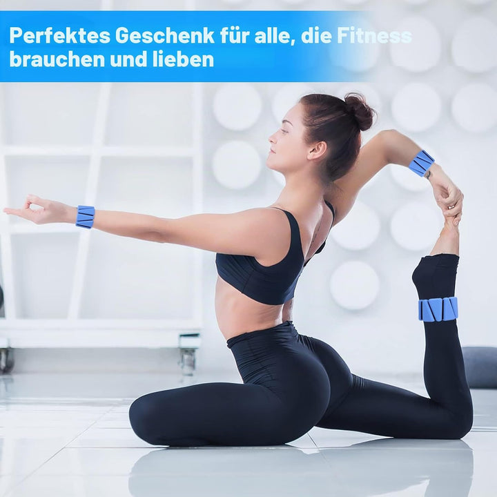 Handgelenkgewichte 2er Set, verstellbare Silikon-Workout-Gewichte für Frauen und Männer, tragbare Kn
