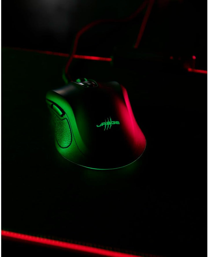 uRage Gaming-Maus Reaper 340, kabelgebundene Maus mit 7 programmierbaren Tasten, bis zu 8000 DPI, su