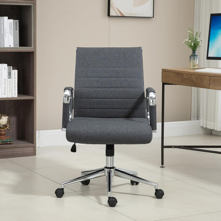 SVITA Office Comfort Bürostuhl Schreibtischstuhl Drehstuhl Chefsessel Stoffbezug Dunkelgrau Dunkelgr
