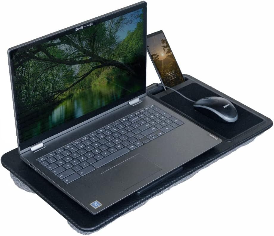 Vivol Laptopunterlage für Bett mit Mausunterlage - Laptop Kissen für max. 17 Zoll Notebook - Inkl. T